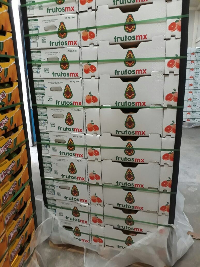 Tarima de cítricos FrutosMx® lista para exportar